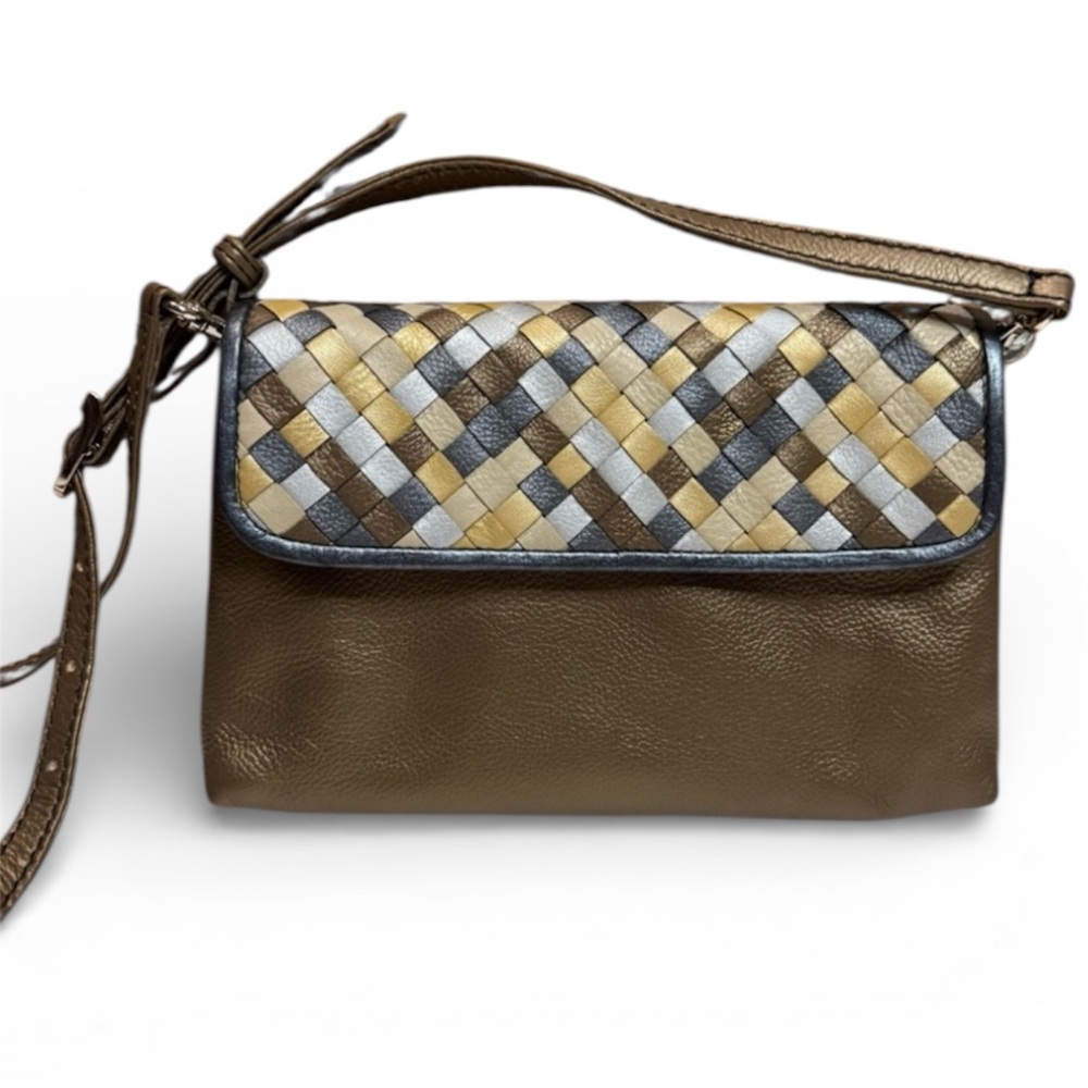 Woven Leather Crossbody by ILI New York
